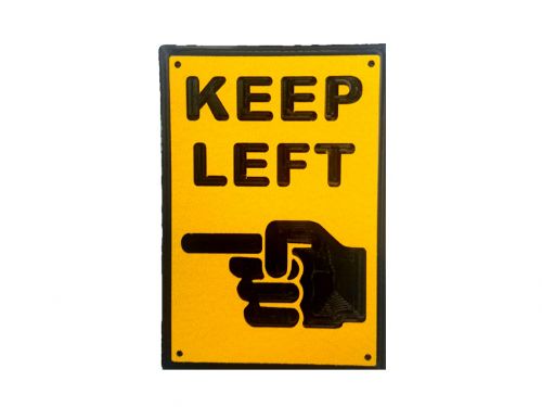 Left Handle Up Sign Keep Left (Hand) - Gate Plates